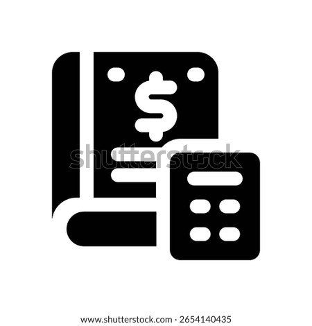 ledger glyph icon. Strong and solid vector icon for websites, mobile interfaces, presentations, and visual branding. High quality and easy to edit.