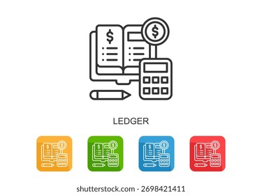 Ilustração do vetor de várias cores da linha do ícone do razão