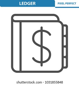 Ledger Icon. Professional, pixel perfect icons optimized for both large and small resolutions. EPS 8 format. 12x size for preview.