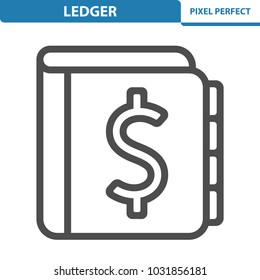 Ledger Icon. Professional, pixel perfect icons optimized for both large and small resolutions. EPS 8 format. 12x size for preview.