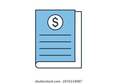 Ledger icon. icon related to accounting. suitable for web site, app, user interfaces, printable etc. flat line icon style. simple vector design editable