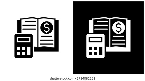 Ledger Icon Set In White And Black Background