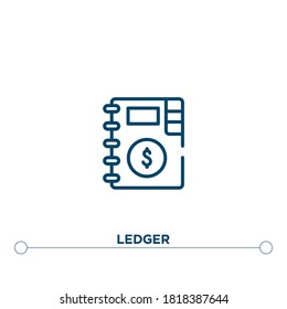 ledger outline vector icon. simple element illustration. ledger outline icon from editable cryptocurrency concept. can be used for web and mobile
