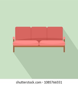 Ledger sofa icon. Flat illustration of ledger sofa vector icon for web design