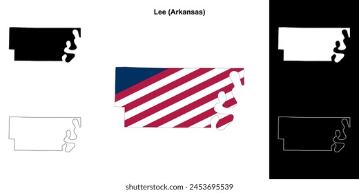 Lee County (Arkansas) outline map set