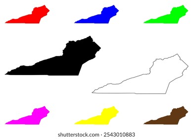 Lee County, Commonwealth da Virgínia (EUA, Estados Unidos da América, EUA, EUA) mapa ilustração vetorial, esboço de rabisco Mapa de Lee