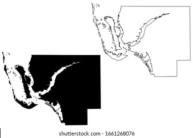 Lee County, Florida (U.S. county, United States of America, USA, U.S., US) map vector illustration, scribble sketch Lee map