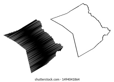 Lee County, Texas (Counties in Texas, United States of America,USA, U.S., US) map vector illustration, scribble sketch Lee map