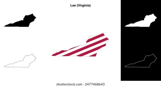 Lee County (Virginia) outline map set