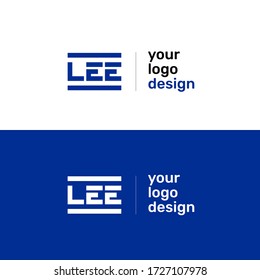 LEE letter logo design vector logotype template creative