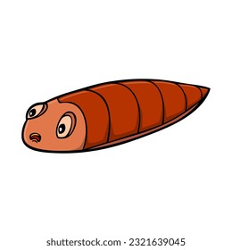ilustración vectorial de dibujos animados de la leech,
aislado en fondo blanco.Vista superior