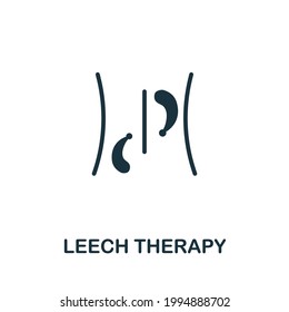 Icono de Tratamiento de Leech. Elemento sencillo monocromo de la colección terapéutica. Icono de Terapia de la Leyenda Creativa para diseño web, plantillas, infografías y más