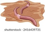 Leeches walking on sand illustration