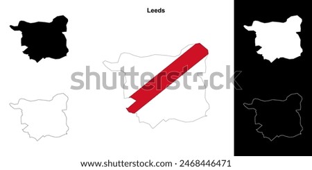 Leeds blank outline map set