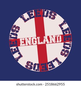 leeds city of england typography graphic print , Abstract fashion drawing and creative design for t-shirts, mugs, graphic tee, sweatshirt, cases, etc. Illustration in modern style for clothes