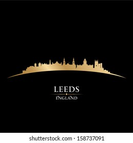 Leeds England city skyline silhouette. Vector illustration