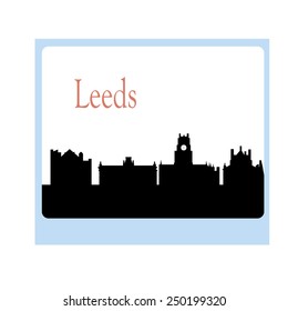 Leeds England city skyline silhouette. Vector illustration
