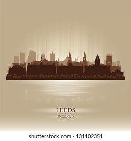 Leeds England skyline city silhouette