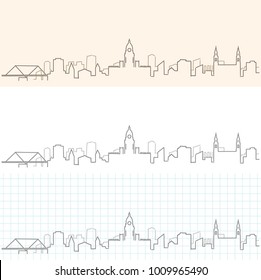 Leeds Hand Drawn Skyline