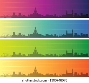 Leeds Multiple Color Gradient Skyline Banner
