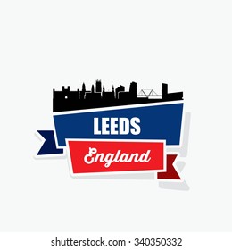 Leeds ribbon banner - vector illustration