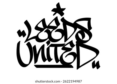 Leeds United graffiti tag in bold black ink on white background. Urban street art lettering, iconic and dynamic design, perfect for branding, prints, streetwear, and digital projects.
