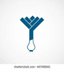 Leek Blue Flat Icon On White Background