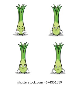 Leek character cartoon set collection