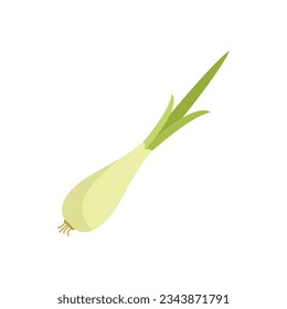Leek chive icon flat vector. Fresh garlic. Chinese onion isolated