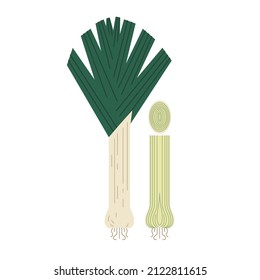 Elegante con un estilo geométrico plano. Toda una verdura cortada. Establecer alimentos orgánicos vectoriales saludables. Ilustraciones vectoriales aisladas en fondo blanco.