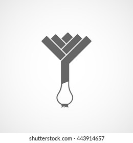 Leek Flat Icon On White Background