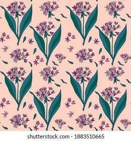 Leek flowering pattern green and sandy