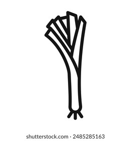 leek icon Black line art vector