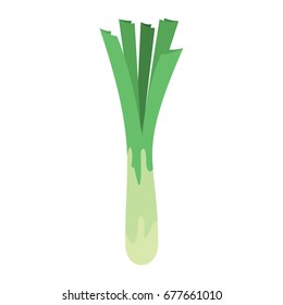 Leek icon in cartoon flat style isolated object vegetable organic eco bio product from the farm vector illustration