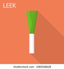 Leek icon. Flat illustration of leek vector icon for web design