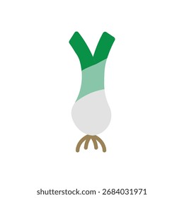 Ícone de alho-poró representando vegetais verdes frescos, simbolizando nutrição, culinária e estilo de vida orgânico.