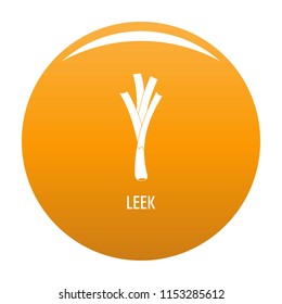 Leek icon. Simple illustration of leek vector icon for any design orange