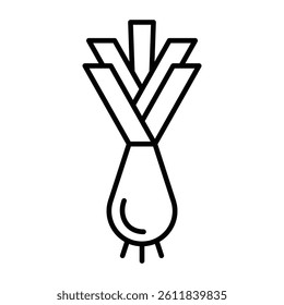 leek icon Simple outline vector logo