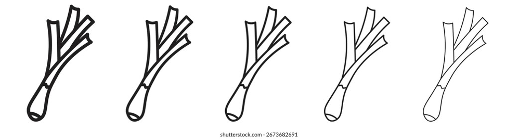 Icono de puerro Ilustración vectorial aislada