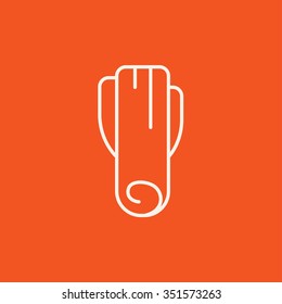 Leek line icon for web, mobile and infographics. Vector white icon isolated on red background.