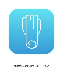 Leek line icon for web, mobile and infographics. Vector white icon on the blue gradient square with rounded corners isolated on white background.