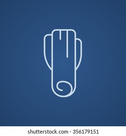 Leek line icon for web, mobile and infographics. Vector light blue icon isolated on blue background.