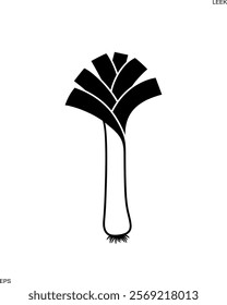 Leek logo. Isolated leek on white background