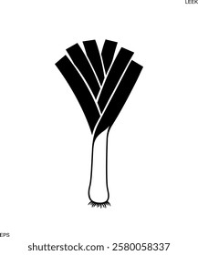 Leek logo.  Isolated leek on white background