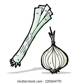 leek and onion cartoon