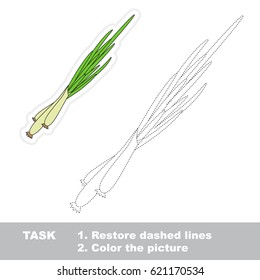 Leek Onion. Dot to dot educational game for kids.