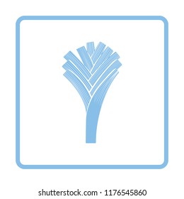 Leek onion  icon. Blue frame design. Vector illustration.
