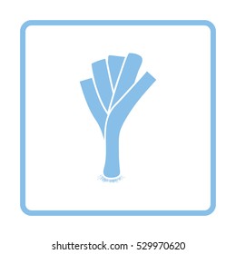 Leek onion icon. Blue frame design. Vector illustration.