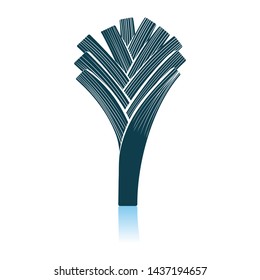 Leek Onion Icon. Shadow Reflection Design. Vector Illustration.
