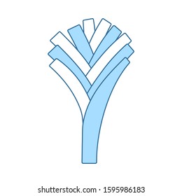 Leek Onion Icon. Thin Line With Blue Fill Design. Vector Illustration.